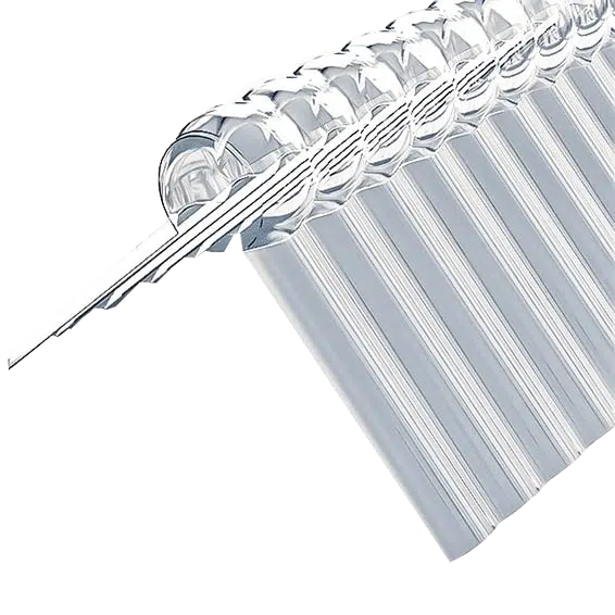 Zweiteiliges Firstprofil aus PVC, Sinus 177/51, 1097 mm, ideal zur nahtlosen Abdichtung des Dachfirsts in Überdachungskonstruktionen