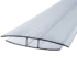 H-Profil aus PVC in Farblos zur Verbindung von zwei 16 mm Doppelstegplatten.