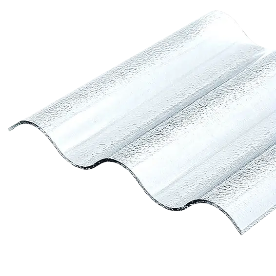 Wellplatte aus Acrylglas Sinus 76/18, farblos mit C-Struktur, 3 mm, Highlux, ideal für lichtdurchlässige und schützende Überdachungen