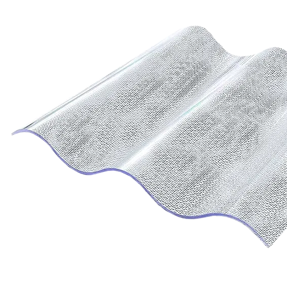 Wellplatte / Lichtplatte aus Acrylglas Sinus 76/18, farblos mit Perleffekt, 3 mm, Highlux, ideal für stilvolle Überdachungen mit dezentem Lichtspiel