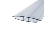 H-Profil aus PVC in Farblos zur Verbindung von zwei 4-6 mm Doppelstegplatten.