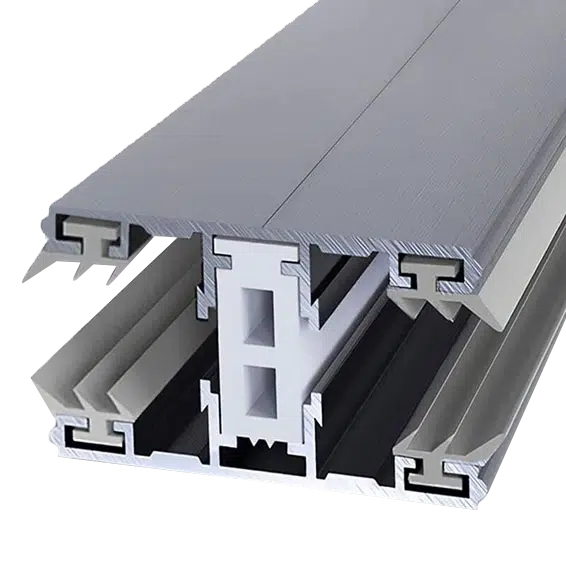 Mittelthermosystem aus Aluminium, 60 mm, für 16 mm Stegplatten, inklusive Thermoprofil, optimiert für verbesserte Wärmeisolierung