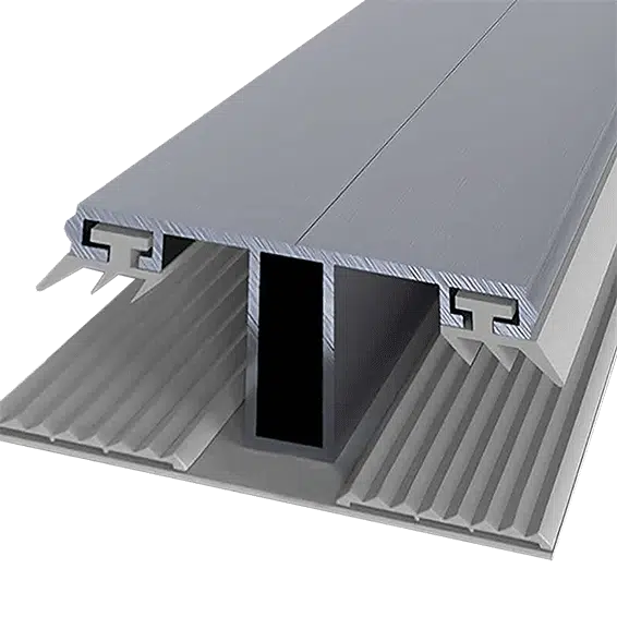 Mittelprofil aus Aluminium mit Gummieinlage, 60 mm, für 16 mm dicke Stegplatten, ideal für stabile und dichte Überdachungen