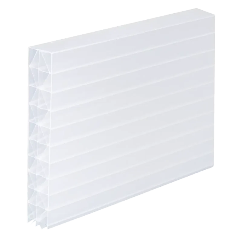 Polycarbonat Doppelstegplatten 16 Mm In Opal-Weiß Mit Longlife-Behandlung Und X-Struktur, Ideal Für Lichtstreuende Überdachungen Mit Hoher Haltbarkeit