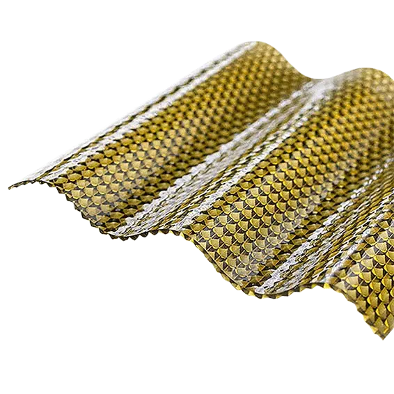 Lichtplatte aus Acrylglas Sinus 76/18, in Bronze mit Wabenstruktur, 3 mm, Highlux, ideal für Überdachungen, die Schutz und dezente Eleganz bieten