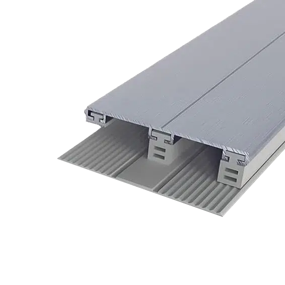 Randkomplettsystem 60 mm Alu/Alu für 8 mm ESG und VSG, inkl. Rippendichtungen und Lippendichtungen.