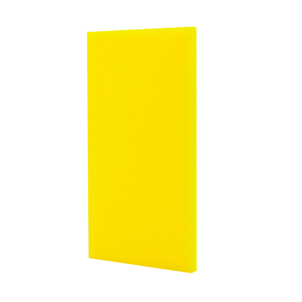 Acrylglas GS Gelb 3 mm, transparente Massivplatte mit 63% Lichtdurchlässigkeit, ideal für vielseitige Anwendungen.