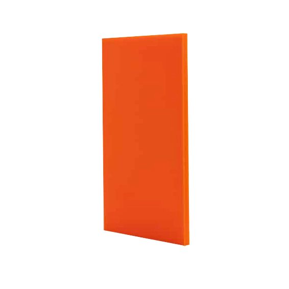 Detailansicht der Deglas® Acrylglasplatte, 3mm stark, in Orange mit 6% Lichtdurchlässigkeit, Typ 70573, transluzent