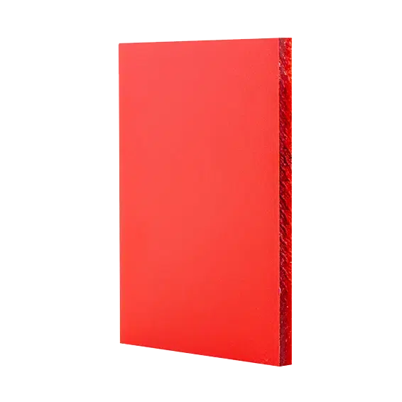 Acrylglas GS Cherry, 6 mm dick, transparent, beidseitig satiniert mit 4% Lichtdurchlässigkeit.
