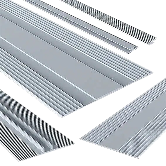Übersicht verschiedener Glasdichtungen, inklusive Auflagegummis und Dichtungsprofile für Glas-Profilsysteme.