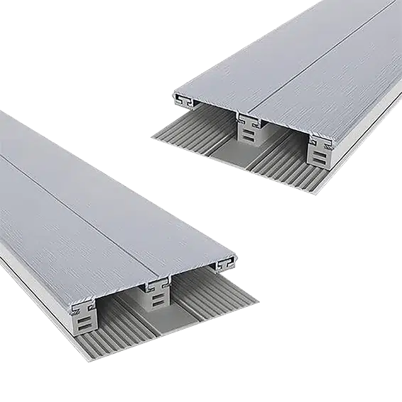 Alu-Systemprofile für ESG/VSG Glas, in 60 mm und 80 mm Breite, inkl. Rippendichtung, Profilband und Distanzprofile.