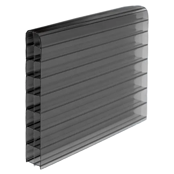 Polycarbonat Doppelstegplatten 16 Mm In Graphit-Grau Mit Longlife-Behandlung Und 3-Fach Struktur, Ideal Für Ästhetische Überdachungen Mit Uv-Schutz
